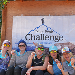 Two person team at the top of Pikes Peak